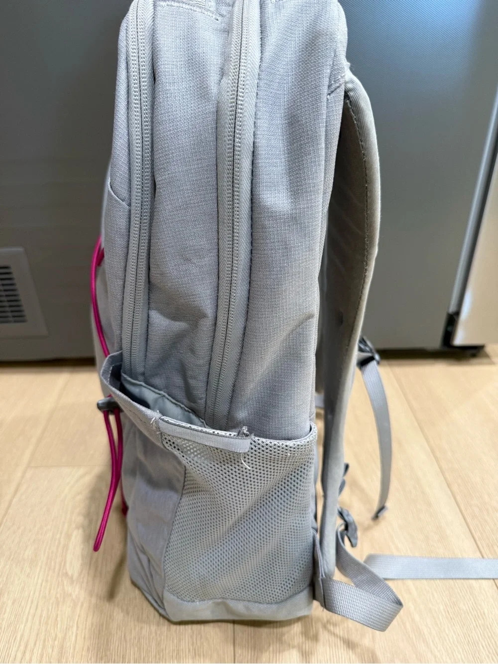 The North Face Jester Backpack Gray Pink FlexVent Hiking School Laptop Bag